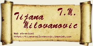 Tijana Milovanović vizit kartica
